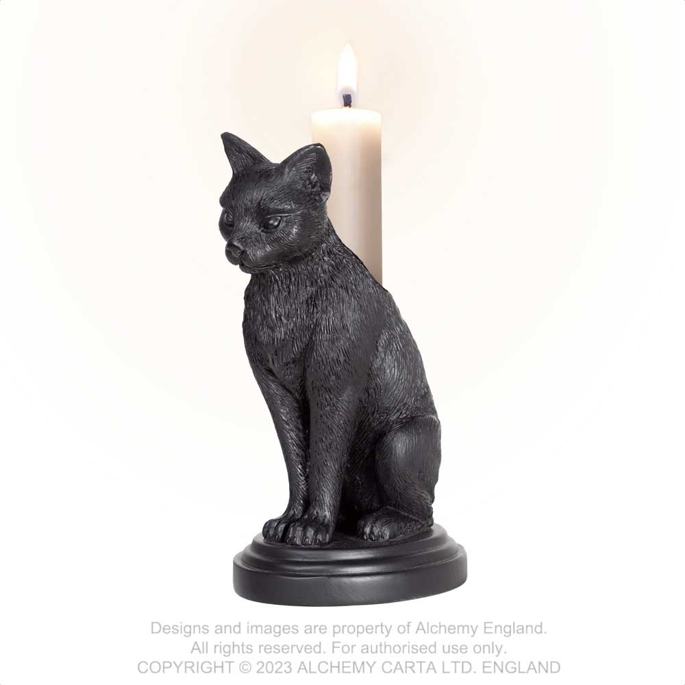 Alchemy - Faust's Familiar (Cat Candlestick) Kerzenhalter - Schwarz